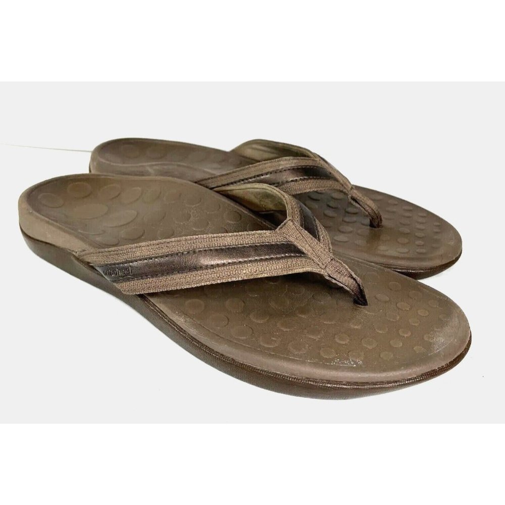 Orthaheel Thong Flip Flop Brown Sandals Women's Size 10 (size stamp worn off)